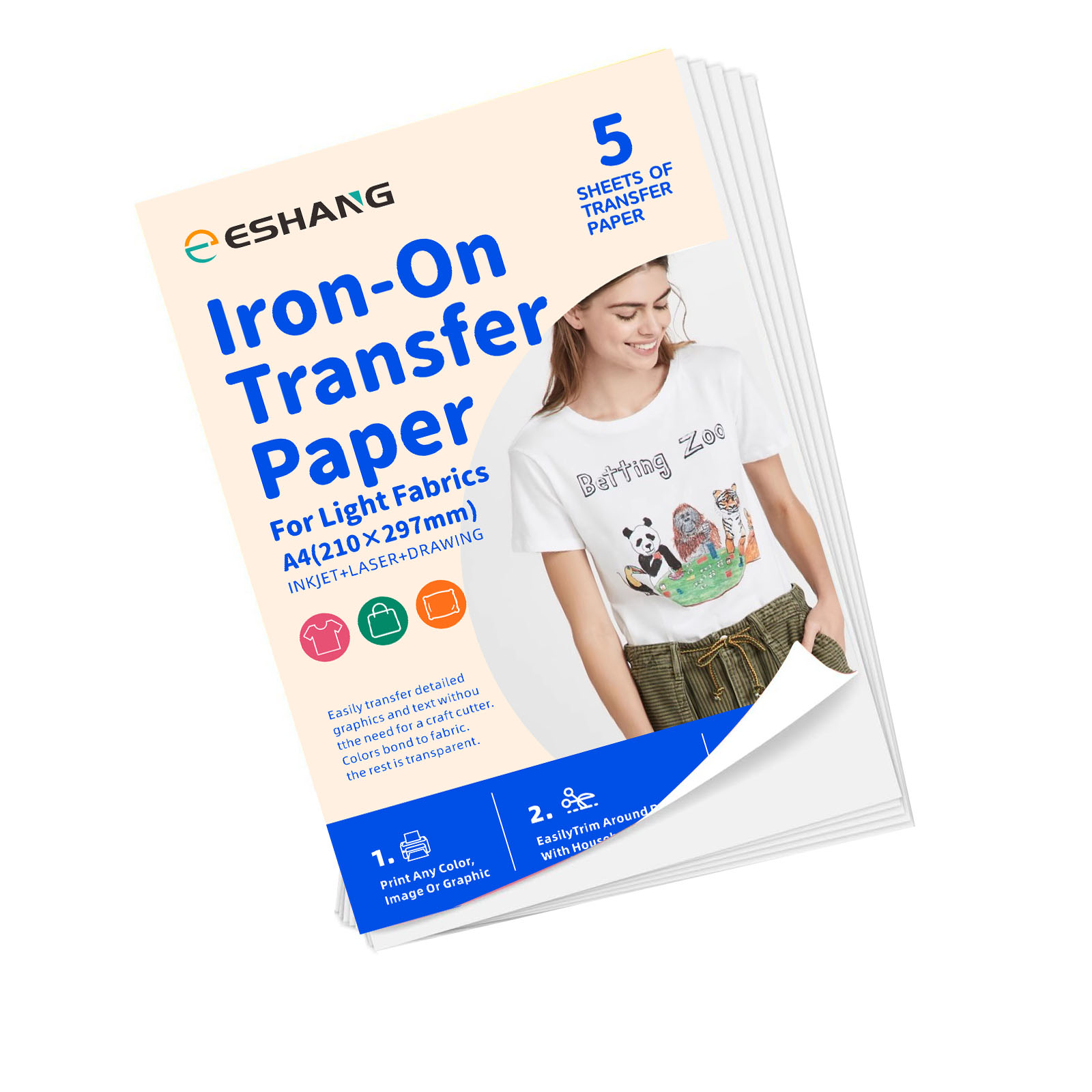 Heat Transfer Vinyl Roll - 5 Sheets A4 Heat Transfer Paper
