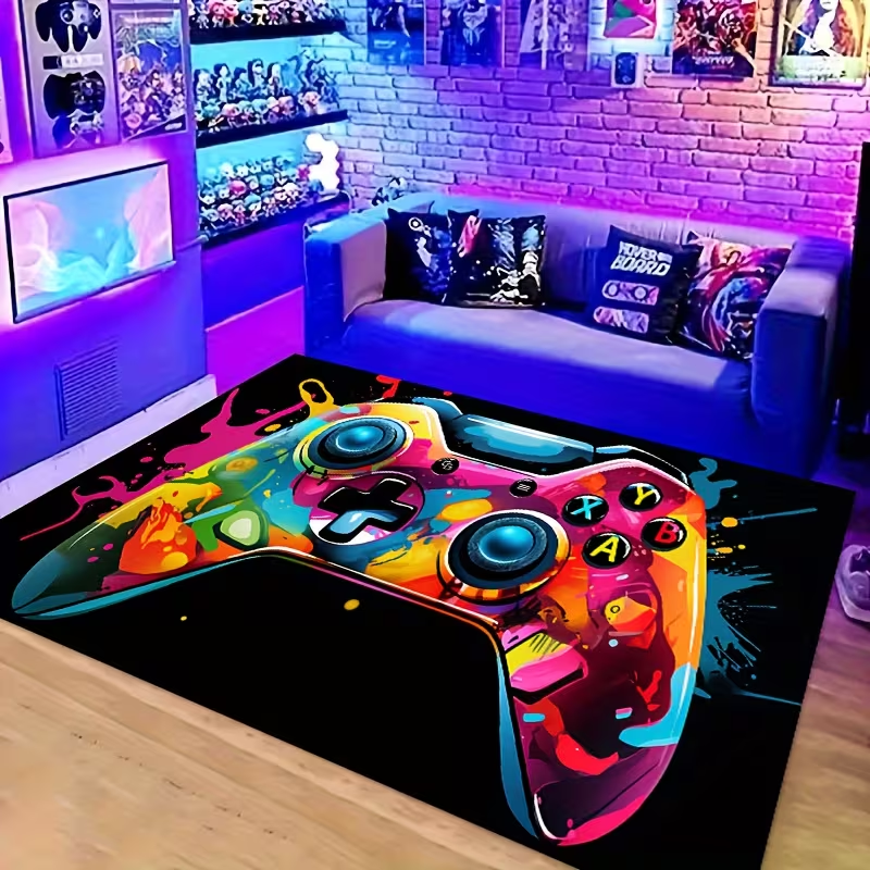 Hall Commercial Printing - Gamepad Pattern Carpet Lock Edge Gaming