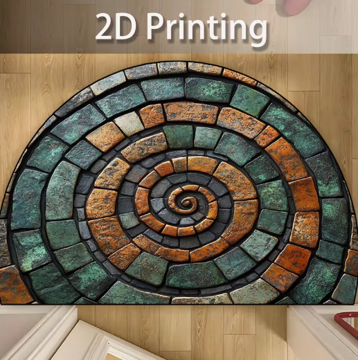 Hall Commercial Printing - 2D Printing Retro Spiral Brick Carpet