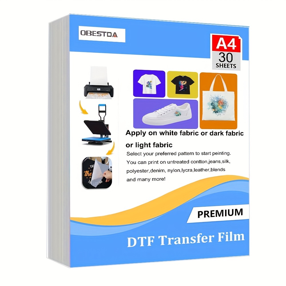 A4 30 Pcs DTF Transfer Film PE - Heat Transfer Vinyl Roll ulasan dan harga