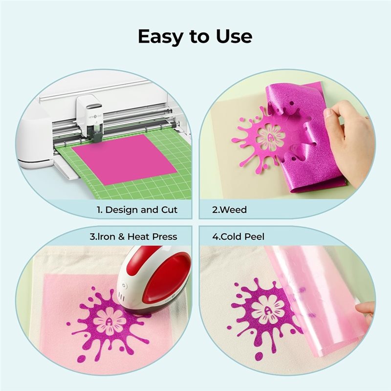 ABBP-Glitter HTV Vinyl Bundle  - Heat Transfer Vinyl Roll ulasan dan harga