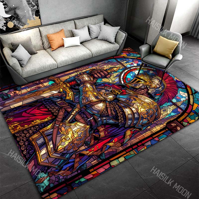 Stained glass knight with swor - Commercial Glass Printing ulasan dan harga