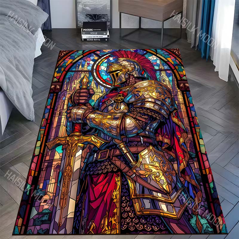 Stained glass knight with swor - Commercial Glass Printing ulasan dan harga