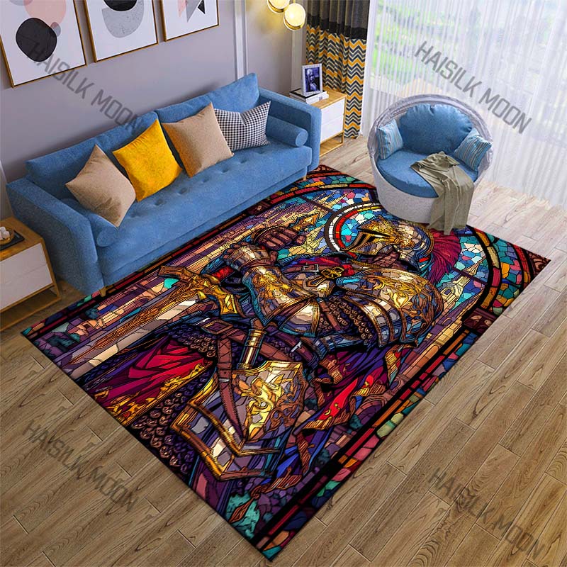 Stained glass knight with swor - Commercial Glass Printing ulasan dan harga