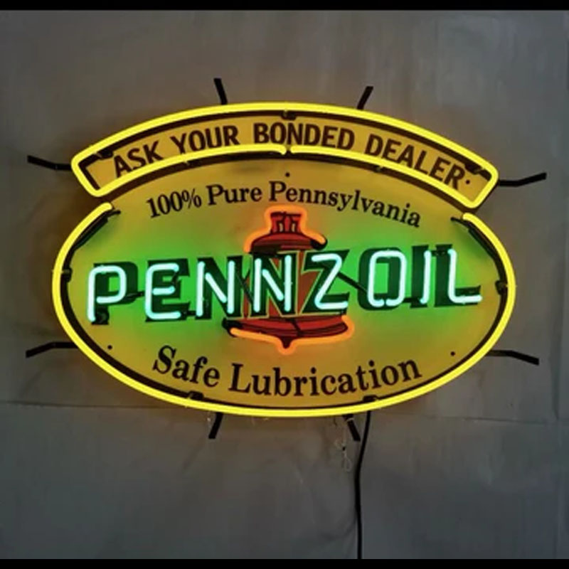 Neon Signs for pennzoi Gas Han - Commercial Glass Printing ulasan dan harga